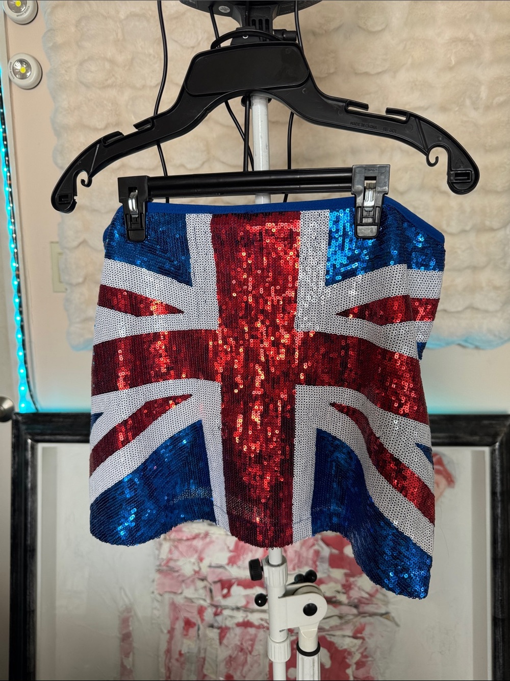 Sequin Union Jack Mini Skort - Red, White & Blue - Picture 3 of 6